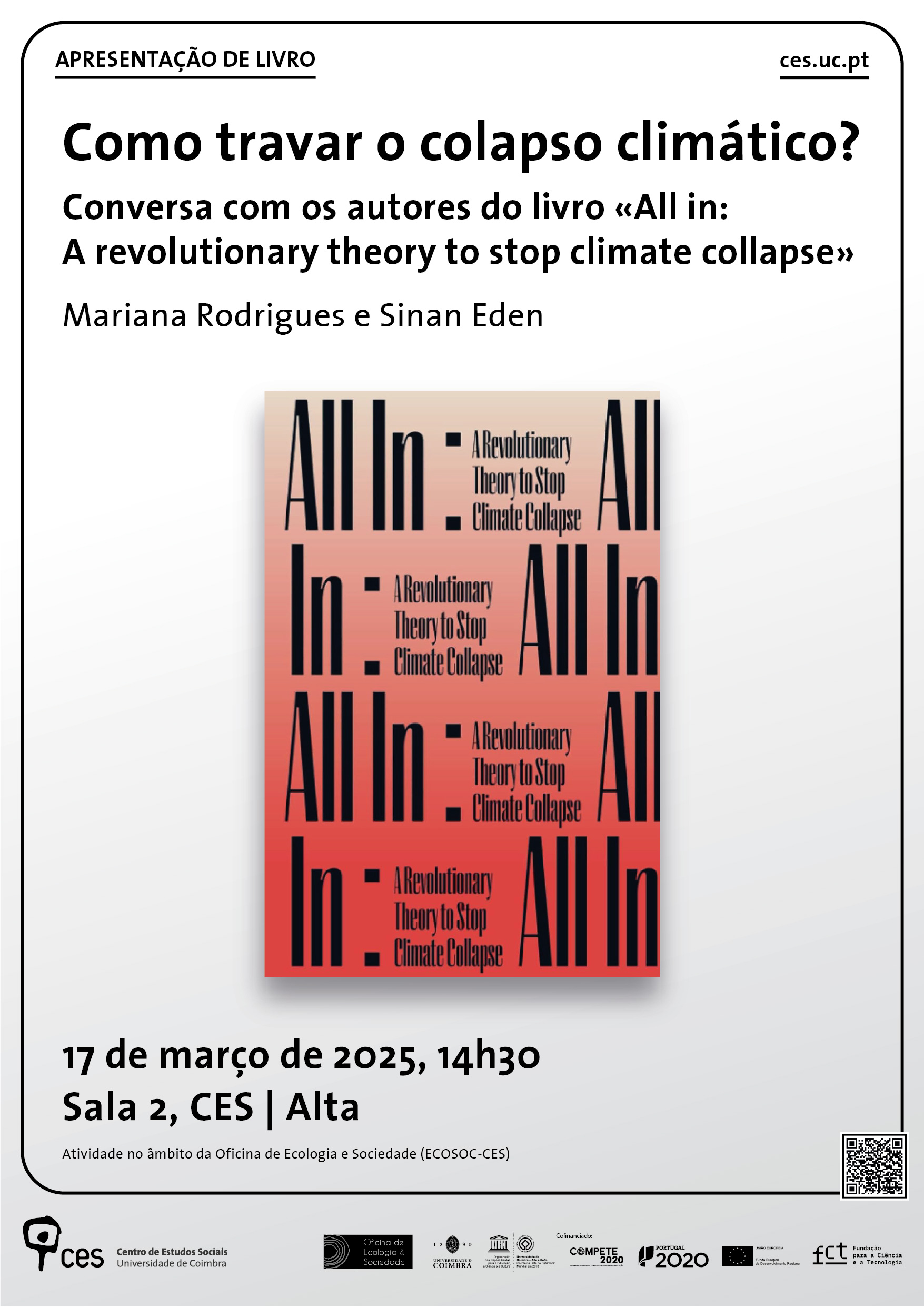 How can climate collapse be stopped? A talk with the authors of the book «All in: A revolutionary theory to stop climate collapse». <span id="edit_47676"><script>$(function() { $('#edit_47676').load( "/myces/user/editobj.php?tipo=evento&id=47676" ); });</script></span>