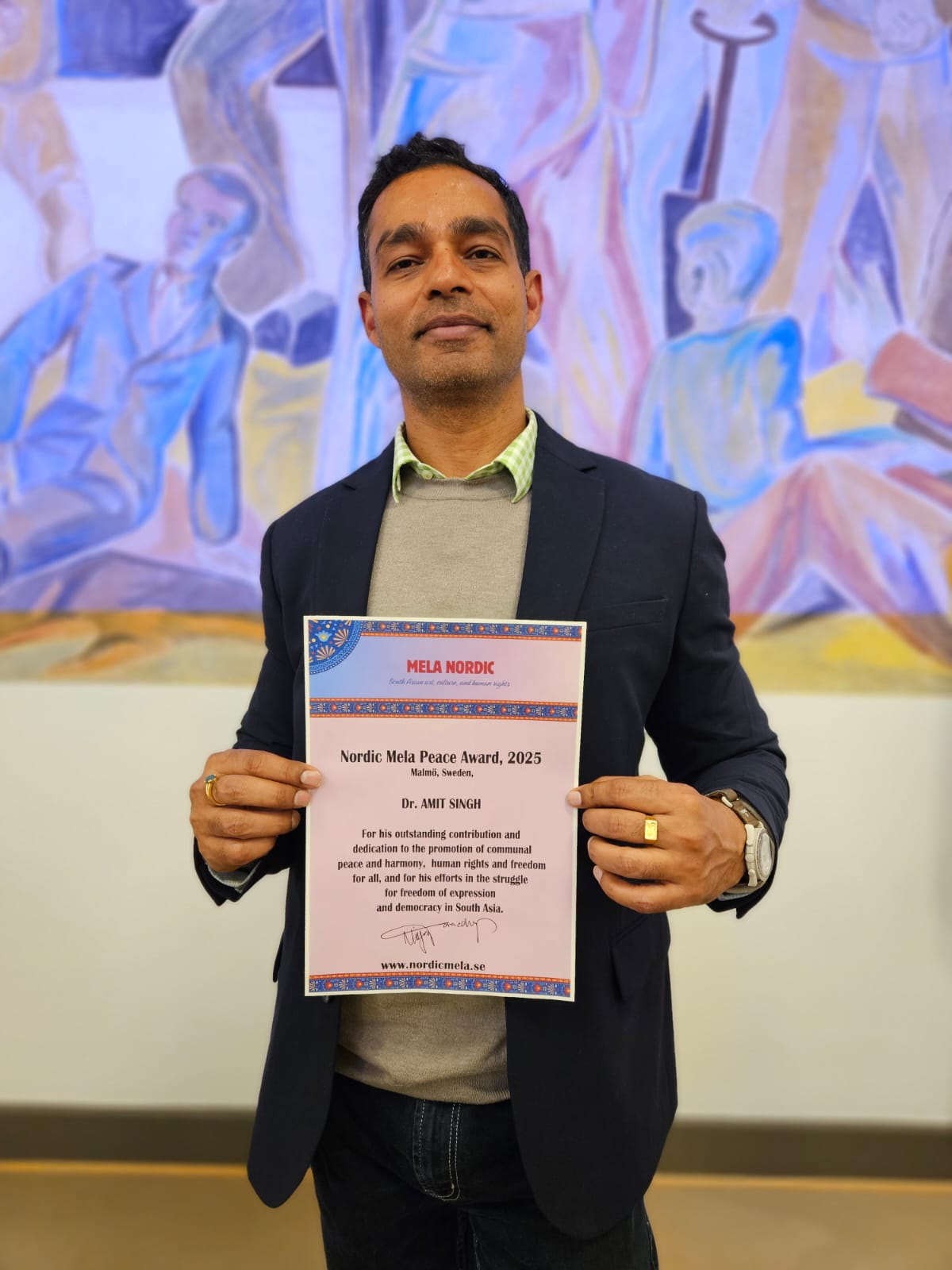 Amit Singh awarded the Nordic Mela Peace Award 2025<span id="edit_47994"><script>$(function() { $('#edit_47994').load( "/myces/user/editobj.php?tipo=destaque&id=47994" ); });</script></span>