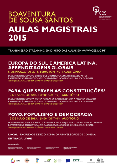 Europa do Sul e América Latina: aprendizagens globais<span id="edit_11376"><script>$(function() { $('#edit_11376').load( "/myces/user/editobj.php?tipo=evento&id=11376" ); });</script></span>