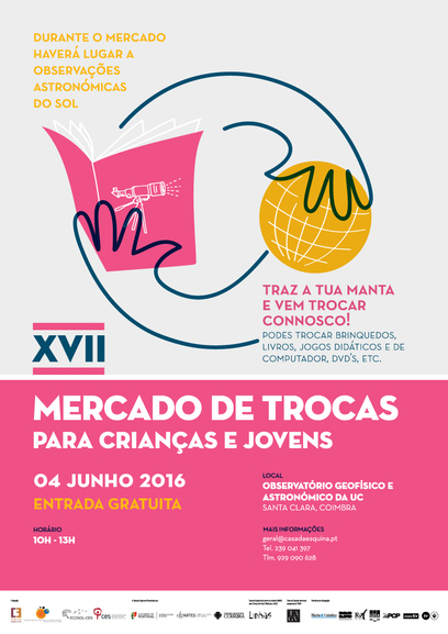 XVII Mercado de Trocas para Crianças e Jovens em Coimbra<span id="edit_14054"><script>$(function() { $('#edit_14054').load( "/myces/user/editobj.php?tipo=evento&id=14054" ); });</script></span>