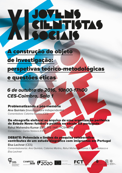 The construction of the research object - theoretical and methodological perspectives and ethical issues<span id="edit_14189"><script>$(function() { $('#edit_14189').load( "/myces/user/editobj.php?tipo=evento&id=14189" ); });</script></span>