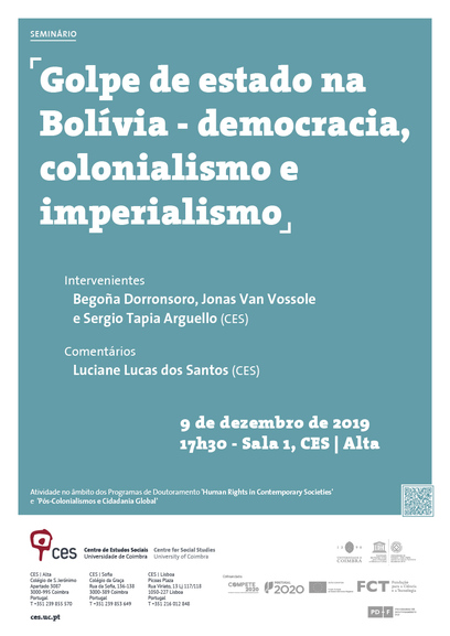 Golpe de estado na Bolívia - democracia, colonialismo e imperialismo<span id="edit_27273"><script>$(function() { $('#edit_27273').load( "/myces/user/editobj.php?tipo=evento&id=27273" ); });</script></span>